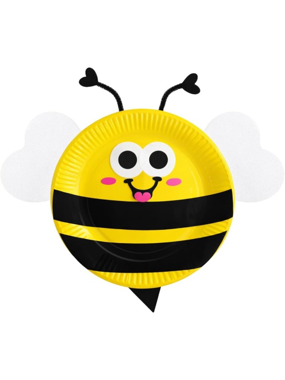 24-Piece Bee Craft Kit - DIY Felt Cutouts & Paper Plates for Summer Parties